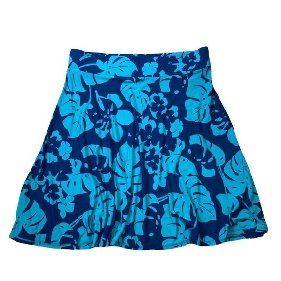 Loft Navy And Turquoise Tropical Floral Skirt, Size M - Picture 6 of 6